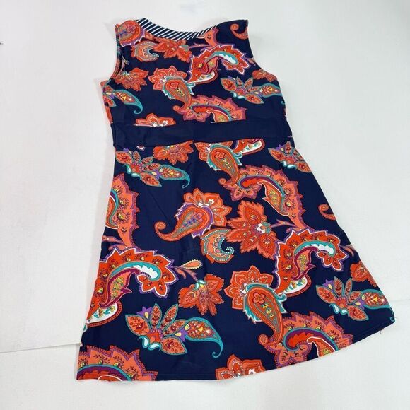 Mazu Swim Tricot Cover Up Dress Womens Small Paisley Blossom Nylon Pockets - Picture 6 of 7